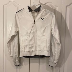 Puma bomber style track jacket black/white/grey size S